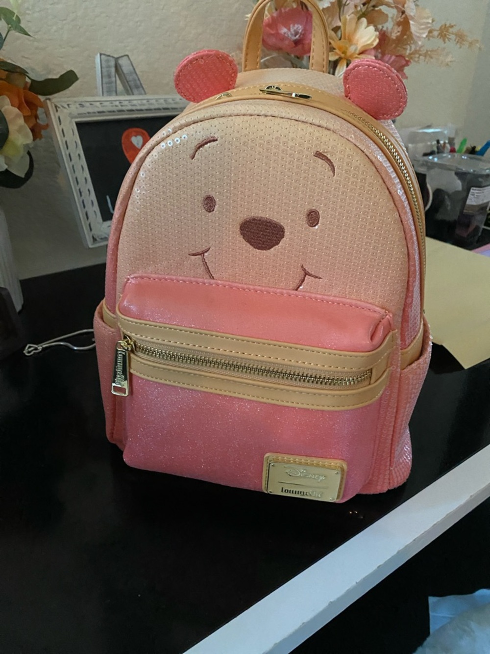 Disney Pink and Gold Winnie the Pooh Mini Backpack- Loungefly